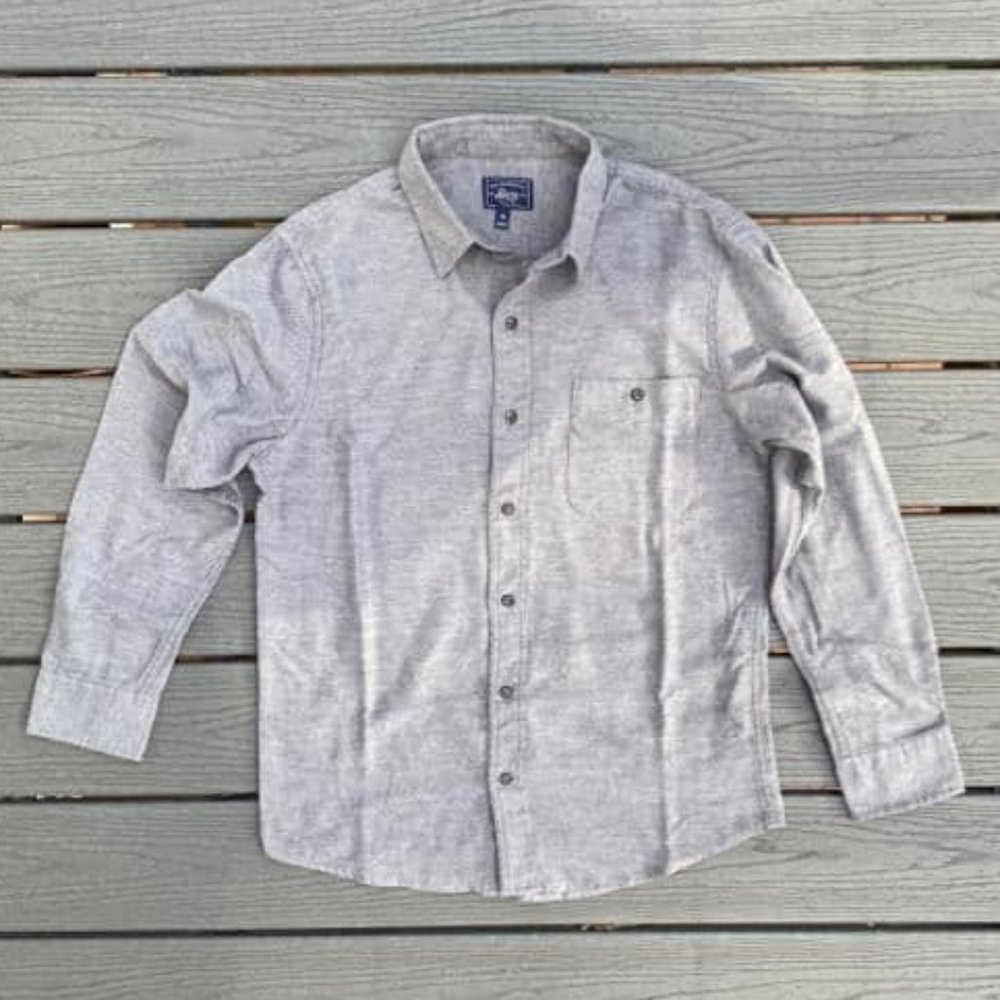 Solid Long-Sleeve Flannel Shirt